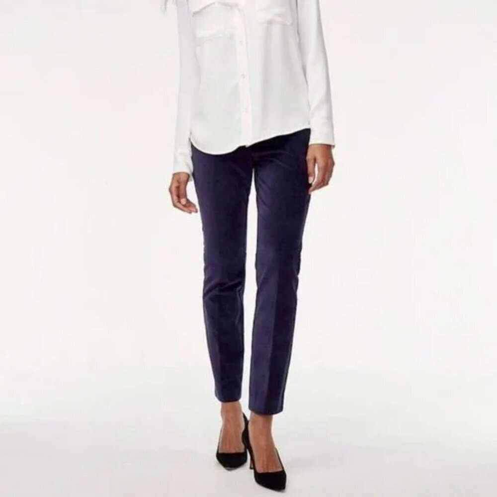 BABATON Aritzia Corduroy Office Mid‎ Rise Slim Leg Navy Blue Ankle Pant Size 4